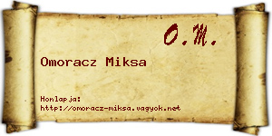 Omoracz Miksa névjegykártya